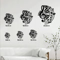 Piano music metal sign shown in multiple size options for different wall spaces