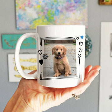 Personalized Dad Mug, Best Dog Dad Ever Coffee Mug, Custom Photo Coffee Cup, Mug with Pet Name, Gift for Dad, Father's Day Gift