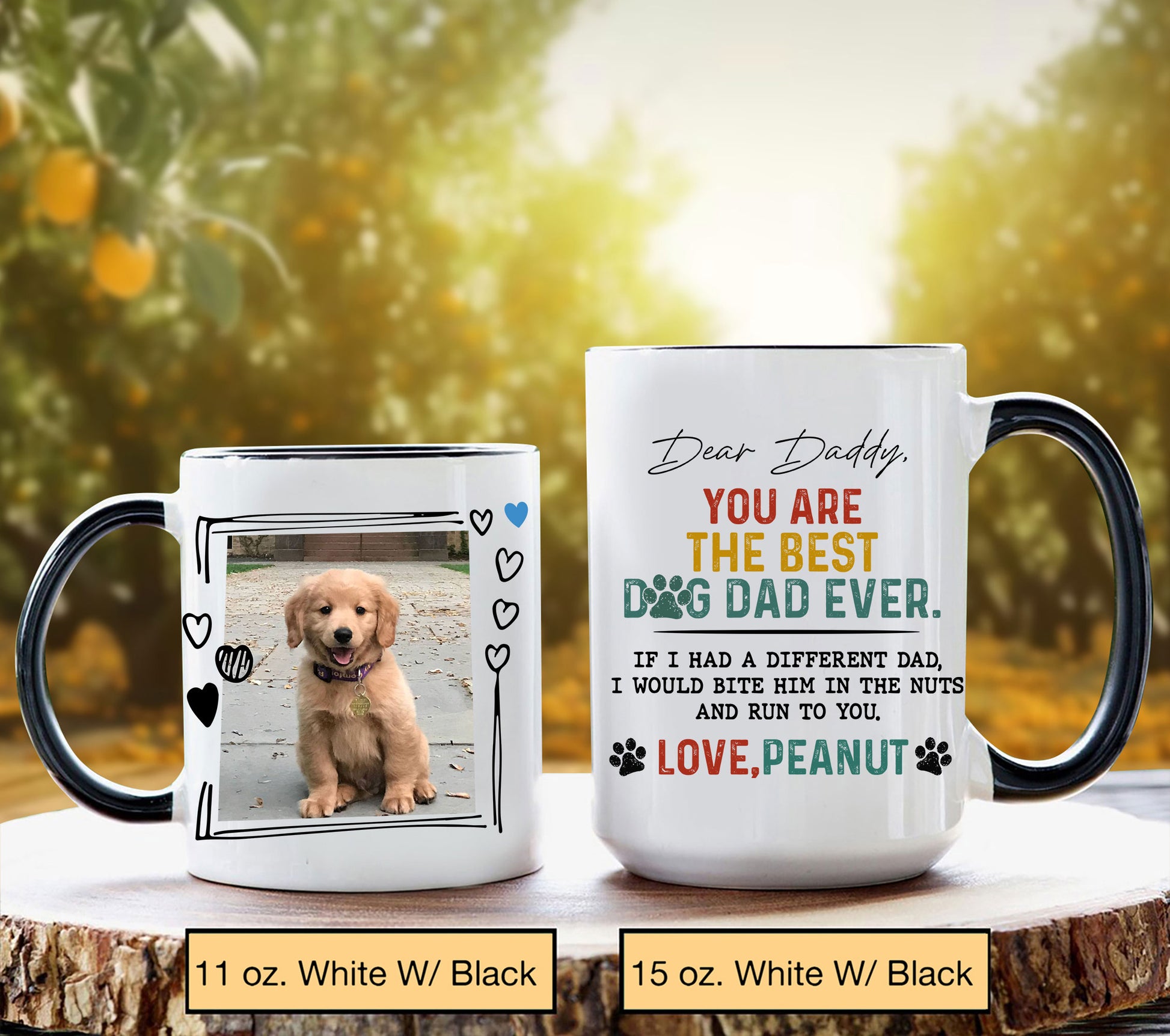 Personalised Mug Dear Dog Dad Mug Personalized Dad Mug, Best Dog