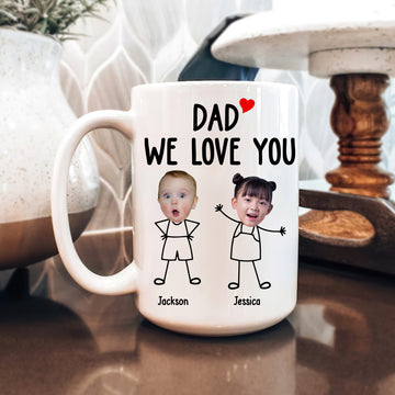 Personalized Dad Mug, Custom Baby Face Coffee Mug, Custom Kid's Name Coffee Cup, Gift for Dad, Grandpa, Father's Day Gift