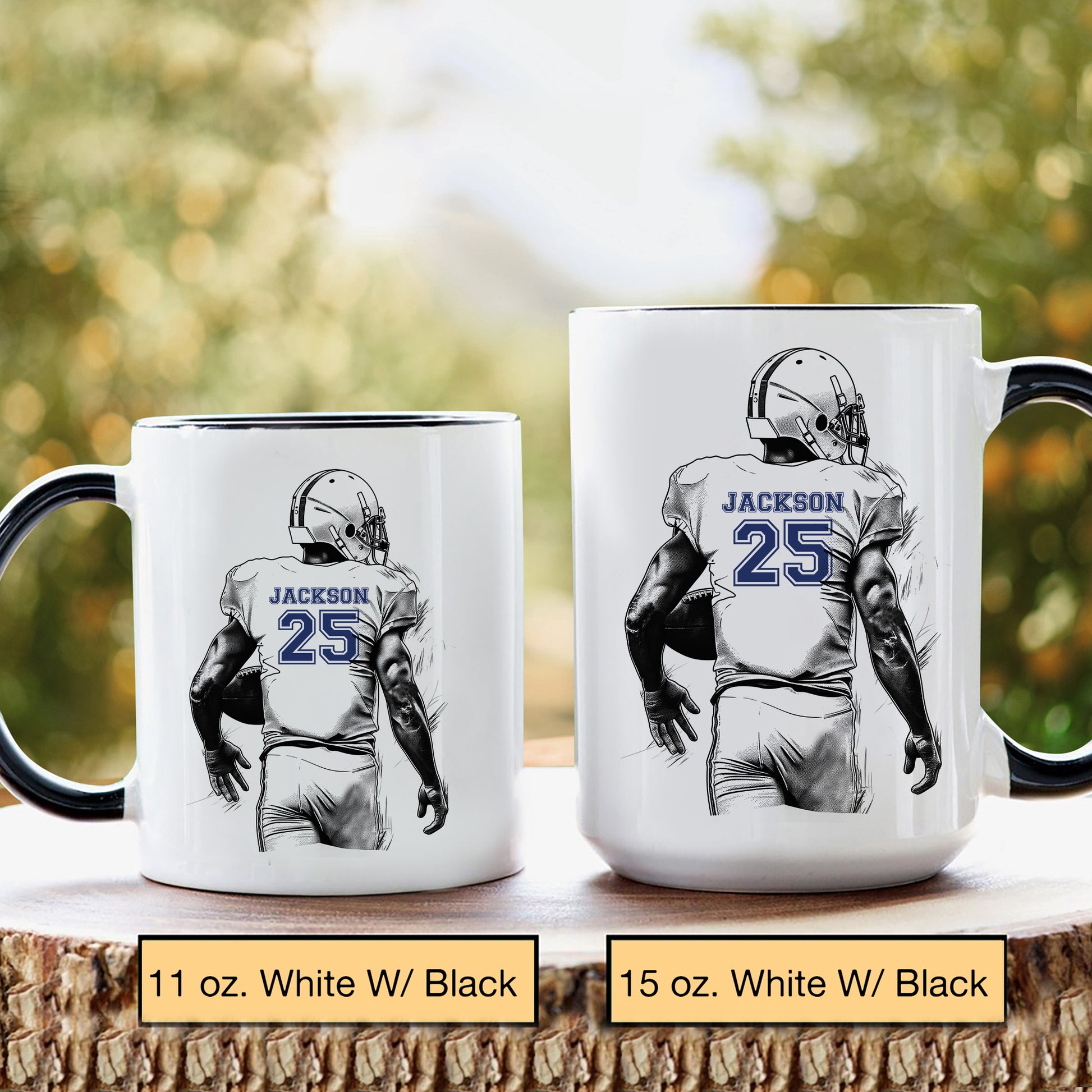 Personalized Soccer Ball Ceramic Mug – Custom Name Coffee Mug 11oz/15oz, Gift For Son & Fans