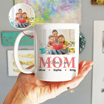 Personalized Mom Mug, Mug with Photo, Custom Kid's Photo Coffee Mug, Custom Photo Mom & Child Coffee Cup, Mother's Day Gift for Mom, Grandma