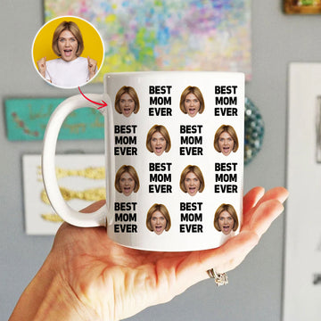 Personalized Mom Mug, Custom Photo Mug With Funny Faces, Best Mom Ever Coffee Mug, Face Coffee Cup, Mother's Day Gift for Mom, Grandma