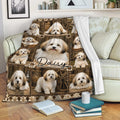 Rustic Havanese throw blanket draped over a sofa in a cozy living room