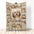 Havanese throw blanket featuring a floral collage of cheerful dogs