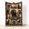Boykin Spaniel blanket with brown hunting dogs, water scenes, marsh landscapes, and rustic outdoor artwork