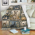 Greyhound throw blanket draped over a sofa, featuring floral artwork and multiple elegant dog portraits