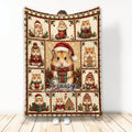 Christmas hamster blanket featuring festive hamsters, stockings, gifts, gingerbread, holly, and cozy holiday artwork