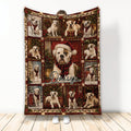 American Bulldog throw blanket with festive Christmas scenes, plaid accents, greenery, and holiday artwork