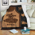 Rustic Thanksgiving throw blanket displayed on a sofa with pumpkins, turkey, and autumn artwork