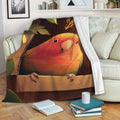 Colorful parrot throw blanket draped over a sofa in a cozy living room