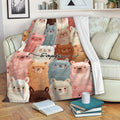 Colorful llama blanket draped over a sofa in a cozy living room setting