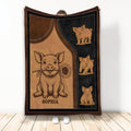 Pig throw blanket with vintage leather-look artwork, sunflower detail, and smaller pig illustrations