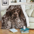 German Shorthaired Pointer throw blanket displayed on a cozy sofa