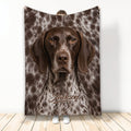 German Shorthaired Pointer blanket with liver-and-white dog artwork