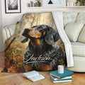 Bluetick Coonhound throw blanket draped over a sofa in a cozy reading room