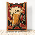 Vintage beer pint blanket with bold red, gold and black retro artwork