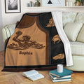 Water polo throw blanket displayed on a sofa with player and pool-themed sports artwork