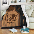 Dental Hygienist throw blanket displayed on a sofa with tooth and dental instrument artwork