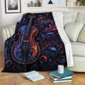 Colorful cello throw blanket draped over a sofa in a cozy reading room