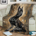 Rustic Cane Corso dog artwork displayed on a living room couch