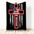Paramedic blanket featuring a distressed American flag Star of Life design with bold black, white, and red artwork