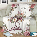 Nurse throw blanket draped over an armchair with floral stethoscope artwork