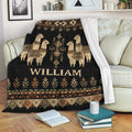 Alpaca throw blanket styled over a sofa with Southwestern patterns and earthy botanical accents