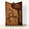 Wrestling throw blanket with vintage grappling artwork and bold athletic design