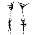Ballet artwork selection guide showing four dancer silhouette styles for custom blanket designs