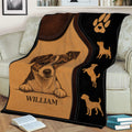 Jack Russell dog throw blanket draped over a couch with terrier portrait and silhouette artwork
