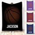 Custom basketball blanket featuring a dotted orange basketball graphic in multiple bold color options
