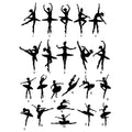 Ballet style selection guide displaying numbered ballerina silhouettes in varied dance poses