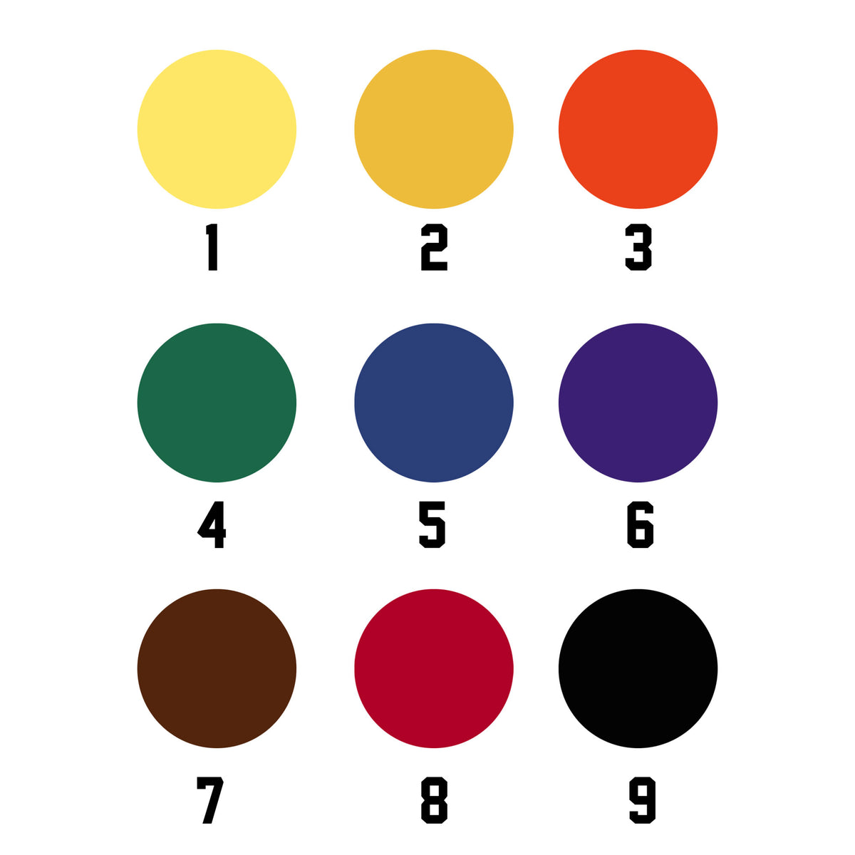 Color selection guide showing nine predefined color choices for the karate blanket design