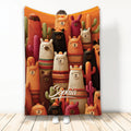 Colorful alpaca throw blanket featuring Southwestern patterns, cactus accents, and playful alpaca artwork