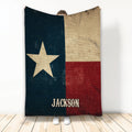 Texas flag throw blanket with Lone Star design displayed against a white background
