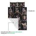 Australian Cattle Dog quilt blanket detail showing the printed front and white quilted backing
