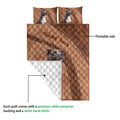 American Staffordshire dog quilt showing the printed front and white quilted reverse side