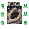Miniature Pinscher quilt bedding set displayed with angel-wing artwork and soft breathable feature icons