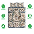 Ragdoll cat quilt bedding displayed with matching pillowcases and soft, breathable care features