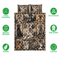 Great Dane quilt bedding set shown with matching pillowcase options and realistic dog artwork in neutral brown tones