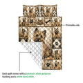 Cairn Terrier quilt showing the printed front, white quilted backing, and reversible construction detail