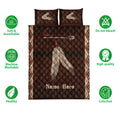 American Native feather quilt bedding set shown with soft breathable and machine washable feature icons
