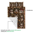 Alaskan Malamute quilt blanket showing the printed front and white quilted reverse side