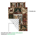 Christmas greyhound quilt showing the printed front design and white quilted reverse