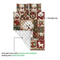 Bichon Frise Christmas quilt showing the printed front and white quilted backing