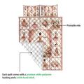 Ballet quilt blanket detail showing the printed ballerina artwork and white diamond-stitched reverse side