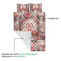 Flamingo quilt showing the vibrant printed front and white diamond-quilted backing