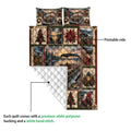 Pontoon quilt blanket showing the printed front and white quilted backing in a product detail view