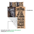 American Staffordshire quilt blanket showing printed front artwork and diamond quilted reverse